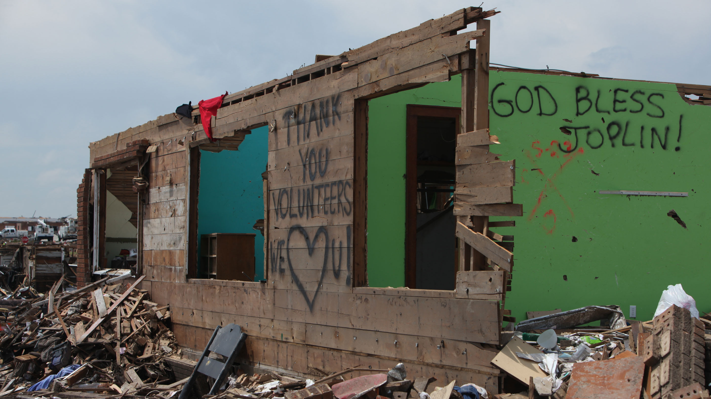 Image of the tornado destruction in Joplin, MO in 2011.
