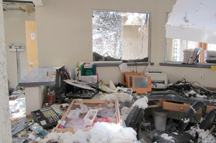 The waiting room of a family medicine clinic in Joplin, Mo., is in shambles after a tornado hits the town / The waiting room of a family medicine clinic in Joplin, Mo., is in shambles after a tornado hits the town.